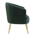 Green And Gold Tufted Back Barrel Chair Green Primary Living Space Modern Velvet