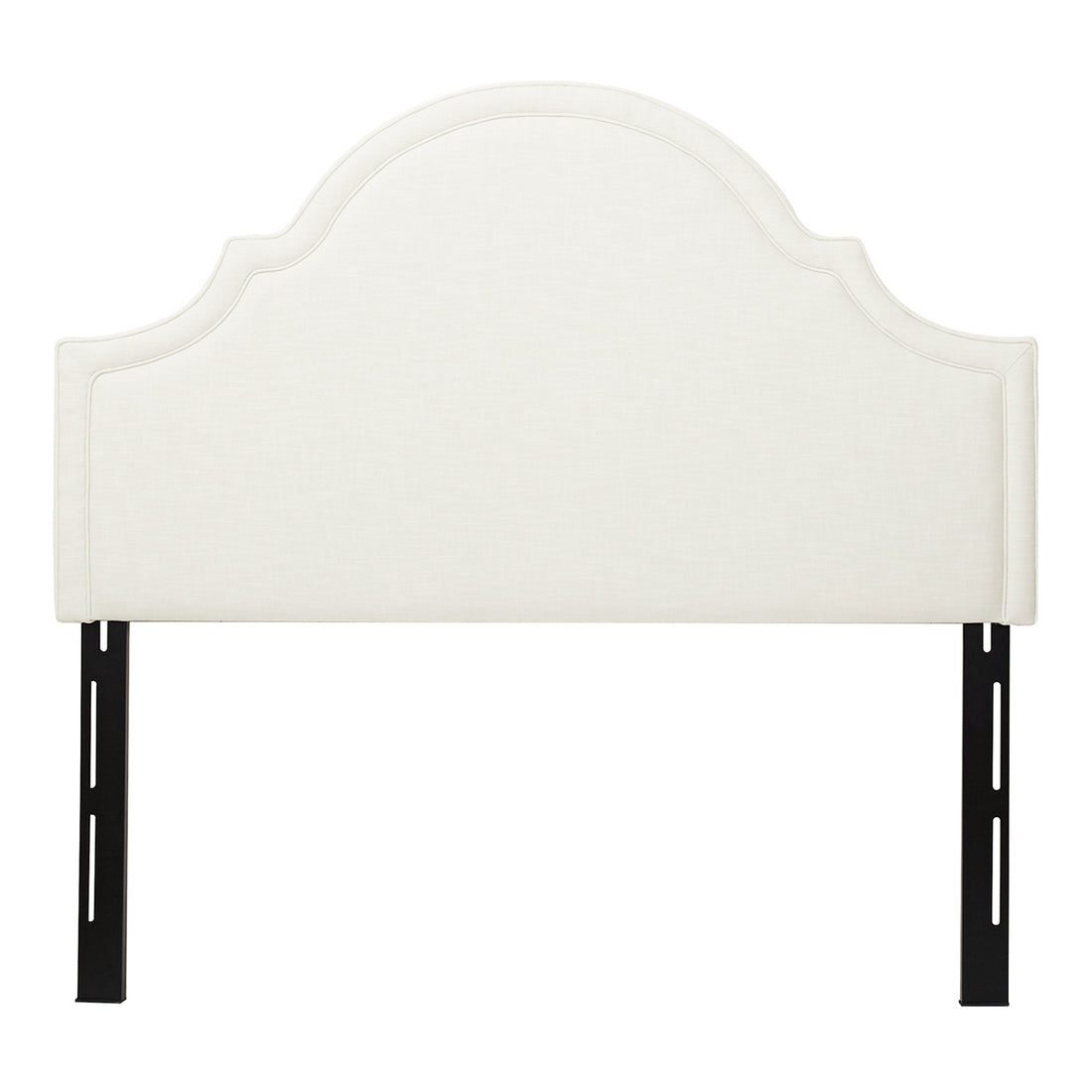 Catherine Upholstered Queen Headboard, Antique White Woven Antique White Foam Fabric