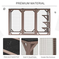 Pawhut Outdoor Cat House, Catio Wooden Feral Cat Shelter, Cat Cage With Platforms, Large Enter Door, Weather Protection Asphalt Roof, 71