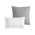 6 Piece Cotton Jacquard Oversized Comforter Set White Grey Cal King California King Grey White Cotton