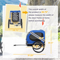 Aosom Dog Bike Trailer Pet Cart Bicycle Wagon Cargo Carrier Attachment For Travel With 3 Entrances Large Wheels For Off Road & Mesh Screen Light Blue White White Steel