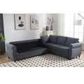 Arrived Sleeper Sofa, 2 In 1 Pull Out Couch Bed,6 Seater Sofa Bed, L Shaped Sleeper Sectional Sofa Couch,Riveted Sofa,104'' Large Combined Sofa Bed In Living Room, Dark Gray Gray Polyester Wood Primary Living Space Medium Soft Cushion Back Modern