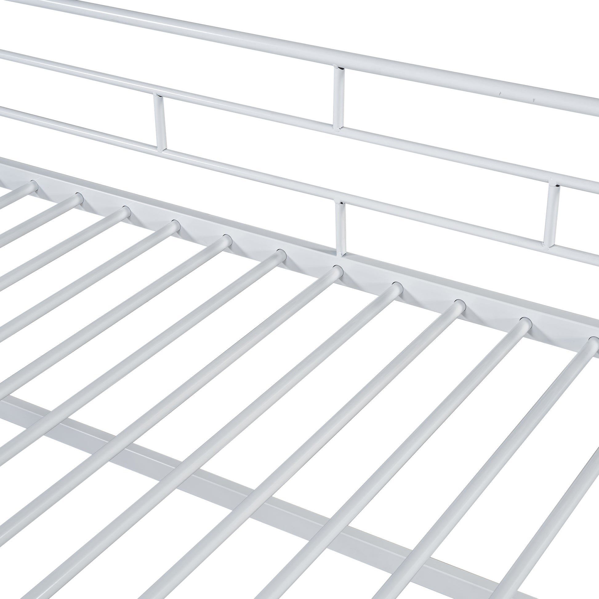 Mid Loft Bed With Storage Stairs, Twin, White Twin White Mdf Metal