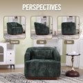 Coolmore Swivel Barrel Chair, Comfy Round Accent Sofa Chair For Living Room, 360 Degree Swivel Barrel Club Chair, Leisure Arm Chair For Nursery, Hotel, Bedroom, Office, Lounge Emerald Boucle Emerald Primary Living Space Foam Boucle