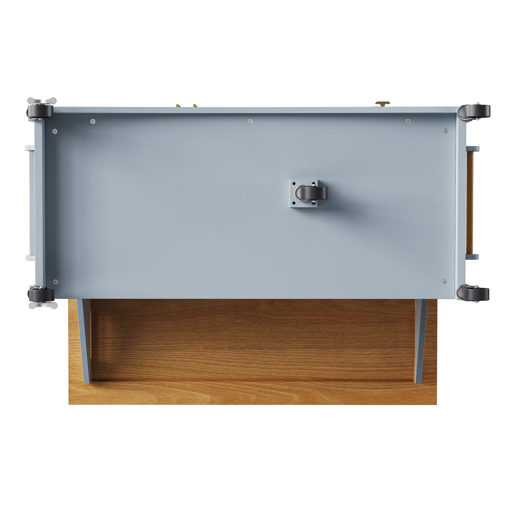 K&K 52'' Kitchen Island With Drop Leaf, Embossed Texture Kitchen Island On Wheels With Spice Rack, Towel Rack, 2 Doors And 5 Drawers, Kitchen Storage Cart With Adjustable Shelf For Kitchen, Blue