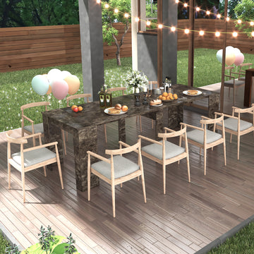 Multifunctional Extendable Console Table Marble Mdf