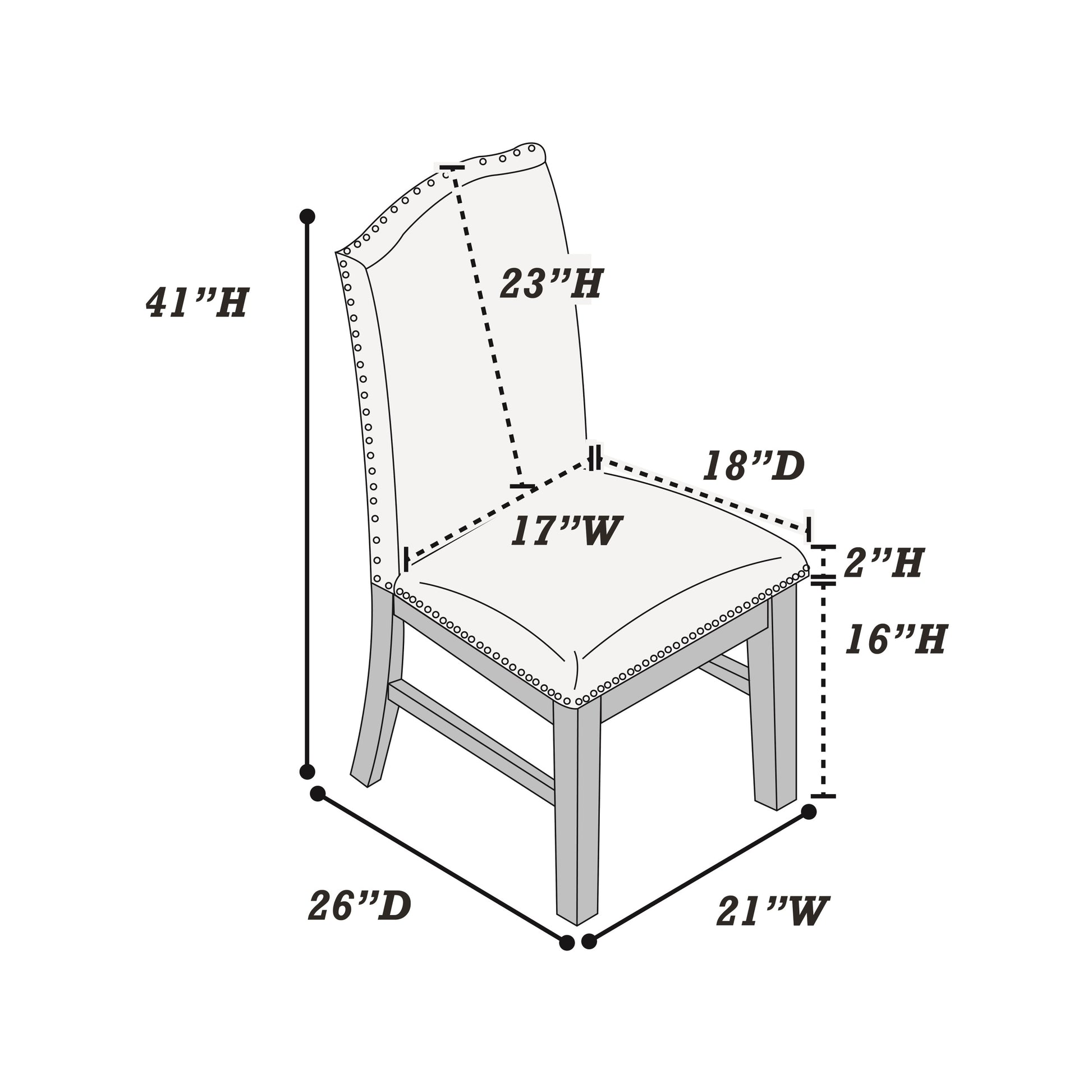Traditional Formal 2Pc Side Chairs Upholstered Back Oak Finish Wooden Legs Dining Room Furniture Trims Dining Chairs Beige Dining Room Contemporary,Traditional,Vintage Dining Chairs Solid Back Set Of 2 Solid Wood