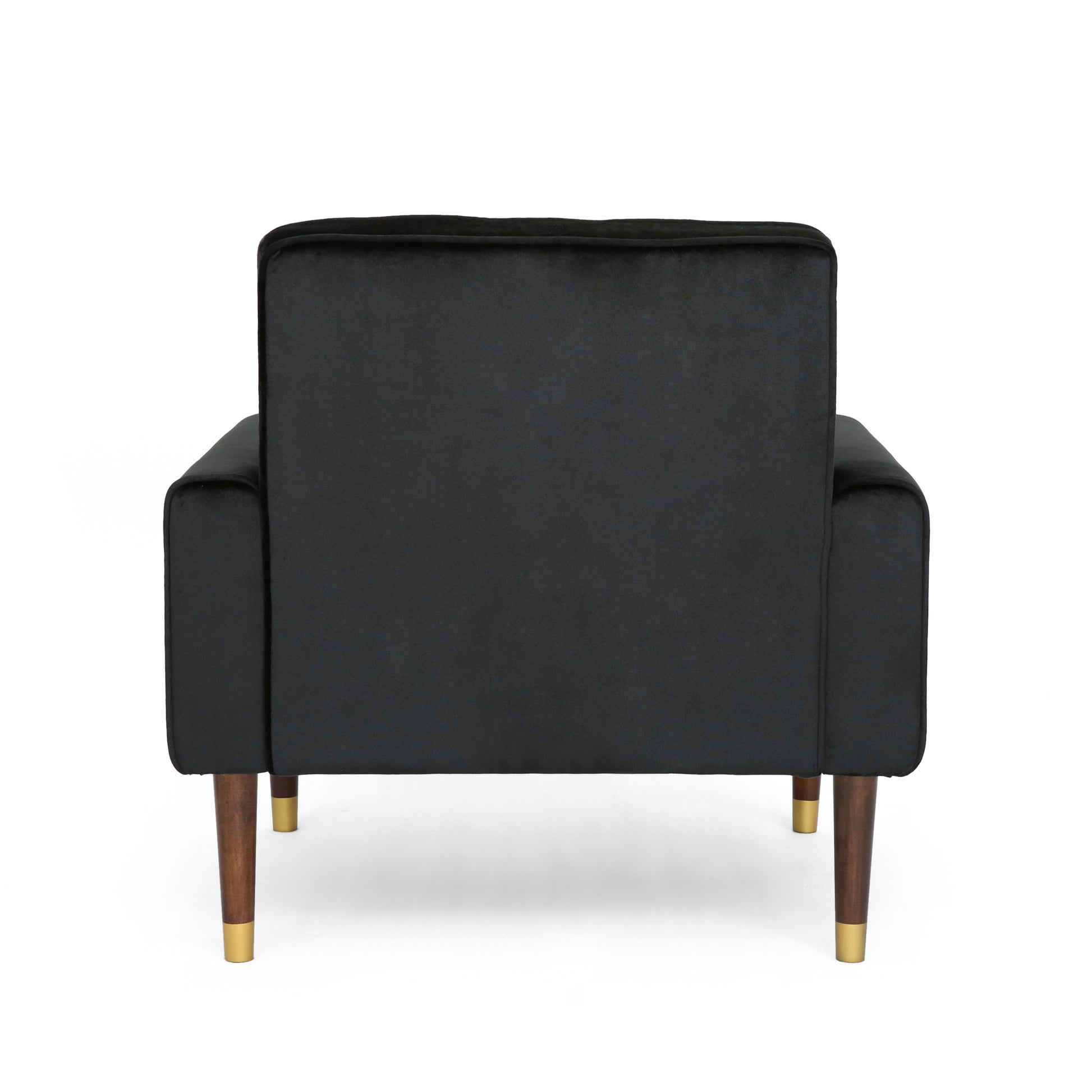 Mirod Comfy Arm Chair With Tufted Backmodern For Living Room, Bedroom And Study Black Velvet