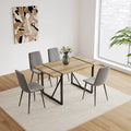 Dining Chairs Set Of 4,Modern Kitchen Dining Room Chairs,Upholstered Dining Accent Chairs In Linen Cushion Seat And Sturdy Black Metal Legs Grey Light Gray Foam Linen