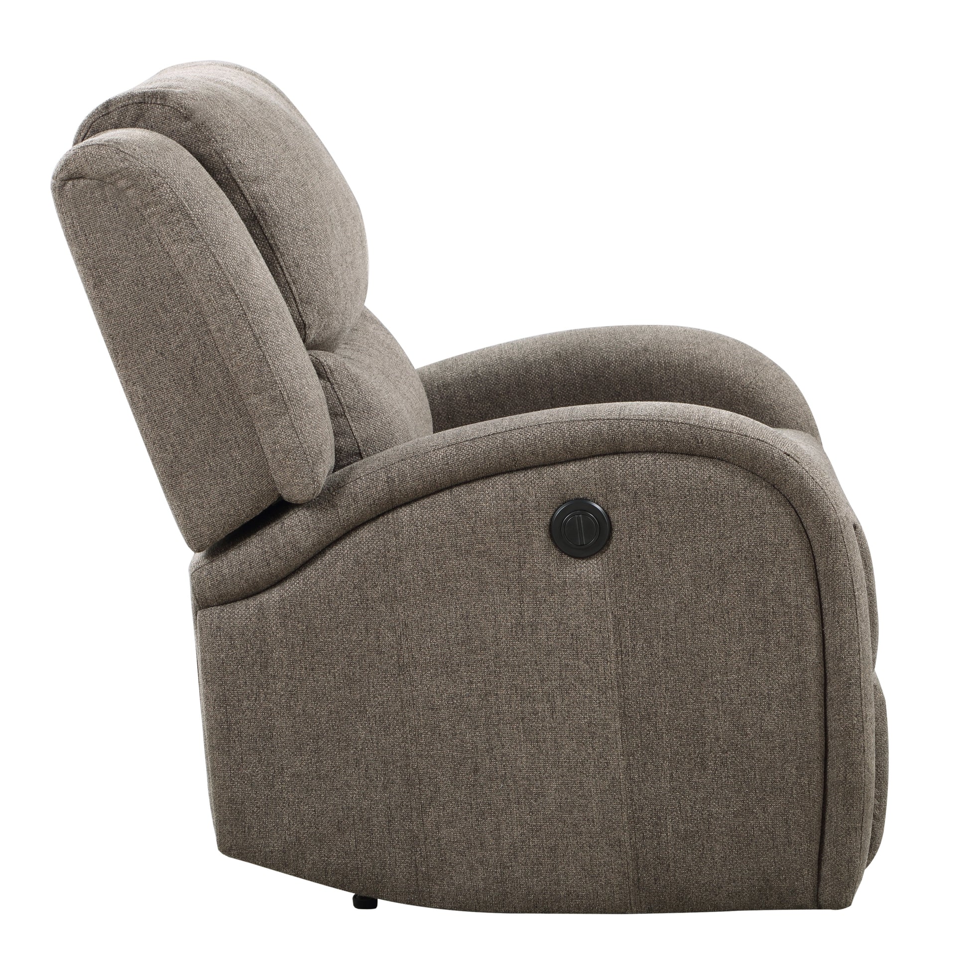 Modern Living Room Furniture 1Pc Power Reclining Chair Brown Chenille Upholstery Plush Seating Solid Wood Frame Brown Primary Living Space Modern Plywood,Solid Wood