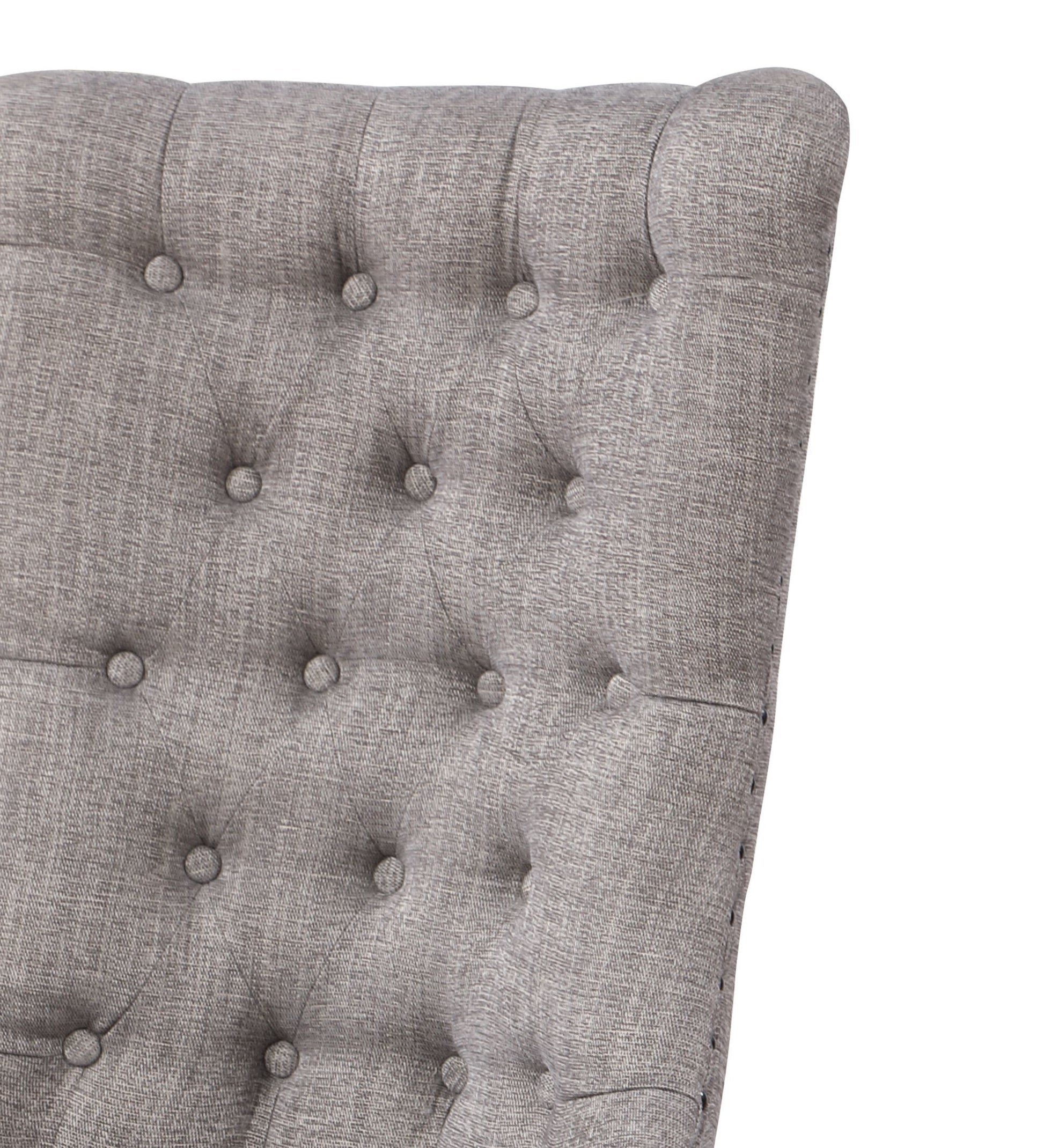 Grey And Antique White Side Chair With Tufted Back Set Of 2 Solid Grey White Dining Room Side Chair Tufted Back Set Of 2 Wood Fabric