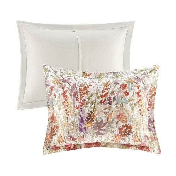 3 Piece Cotton Printed Duvet Cover Set Queen Multi Polyester