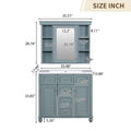 36'' Bathroom Vanity With Medicine Cabinet, Modern Mirror Cabinet With Adjustable Shelf, Bathroom Storage Cabinet With 2 Soft Closing Doors And 2 Drawers, Bathroom Vanity With Cabinet Door Organizers 2 Blue 2 Bathroom Freestanding French Country Solid