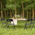 10 Pcs Folding Chair Plastic, Foldable Stackable Portable Seat With Metal Frame 330Lb Capacity, Outdoor Indoor Commercial For Party, Wedding, Event, Office, Patio, Picnic, Kitchen, Black Black