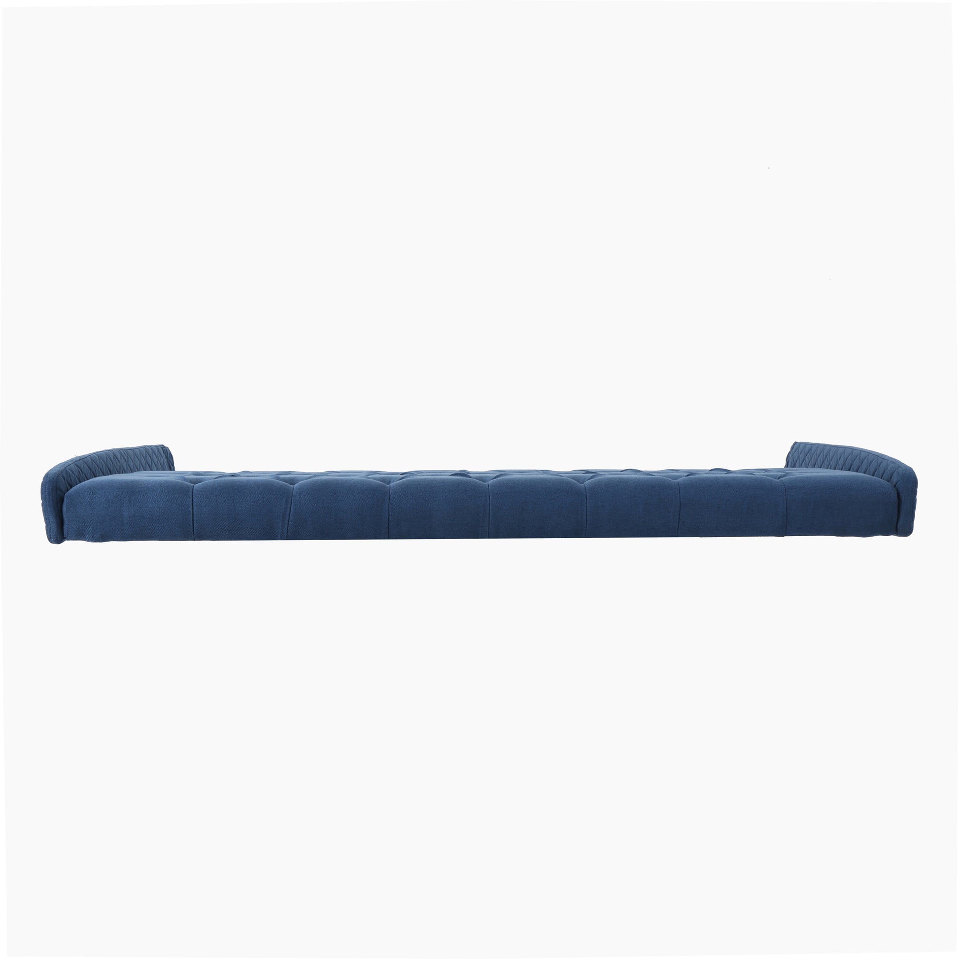 Upholstered Wingback Headboard, Button Tufted Upholstery, Sturdy Structure, Dark Navy Dark Navy Fabric