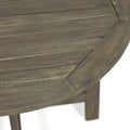 Westmont Half Round Bistro Table, Grey Grey Acacia Wood