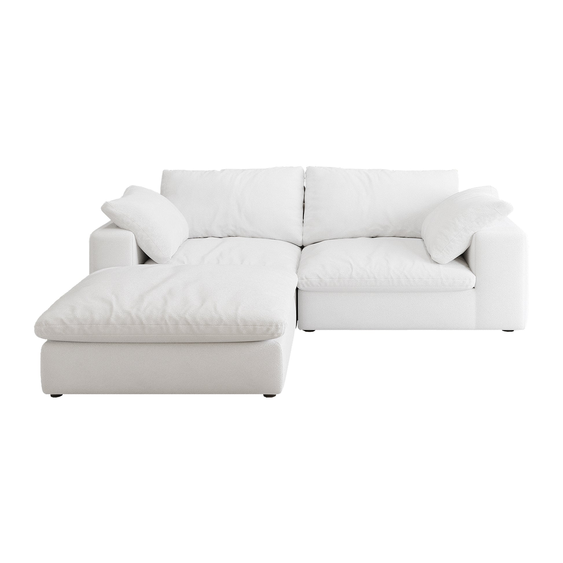 Cloud Modular Sectional Sofa Couch For Living Room,80"Down Filled Comfort Sofa ,2 Seater 1Ottoman Couches For Livingroom Apartment,Sofa Cover Washable And Replaceable 2Seaters 1Ottoman White Polyester Primary Living Space Soft Down Filling,Fabric,Foam 3