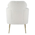 White And Gold Tight Back Accent Chair White Primary Living Space Modern Wood Fabric