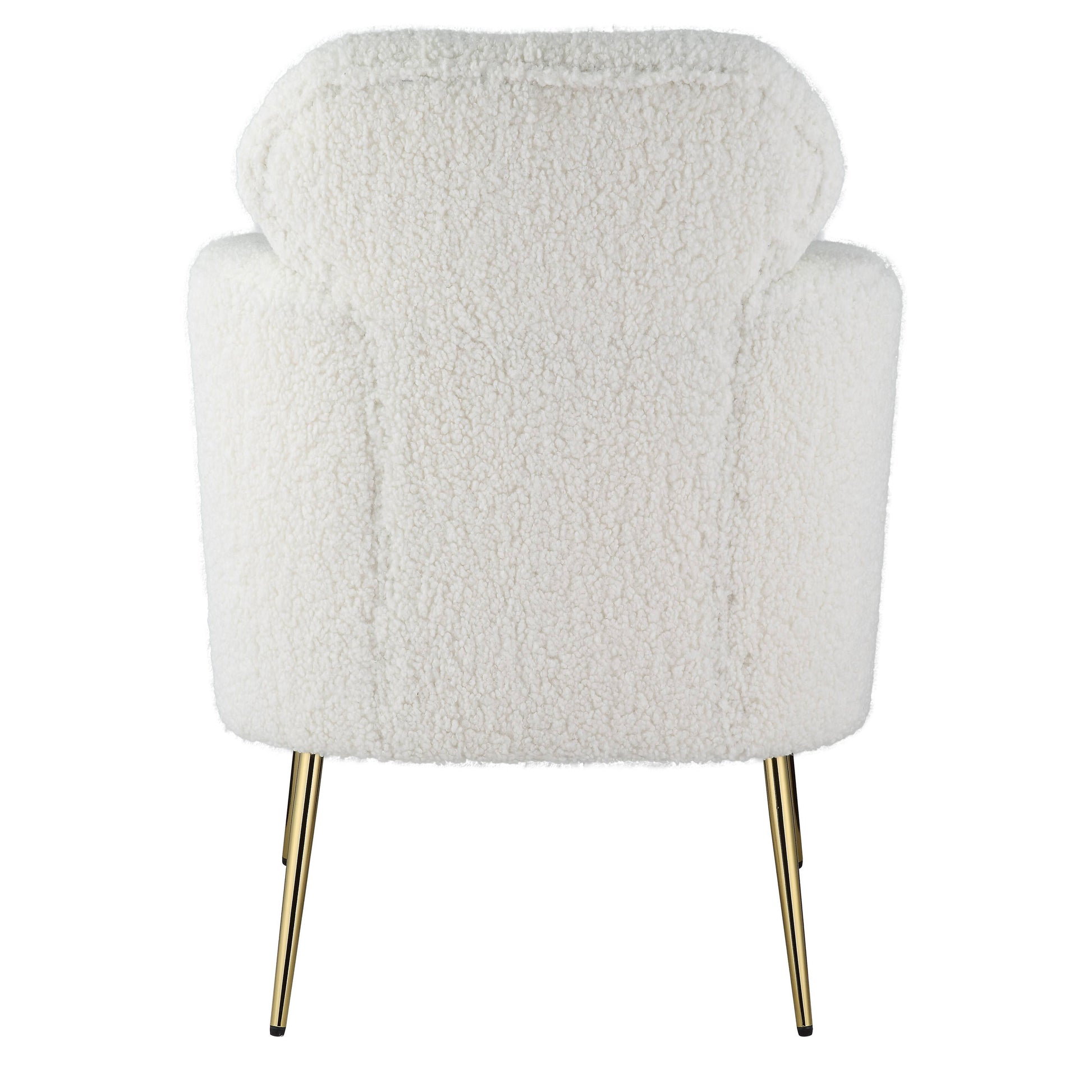 White And Gold Tight Back Accent Chair White Primary Living Space Modern Wood Fabric