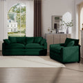 Modern Living Room Sofa Two Piece Set, Suitable For Living Room And Bedroom Sofa Set, Consists Of A Single Seat And A 3 Seater Sofas, Green Corduroy Green Corduroy 3 Seat