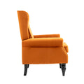 Coolmore Wood Frame Armchair, Modern Accent Chair Lounge Chair With Sturdy Wood Legs For Living Room Bedroom Orange Orange Foam Velvet