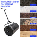 Compost Spreader Peat Moss Spreader With Upgrade T Shaped Handle For Planting Seeding Durable Lightweight Metal Mesh Spreader For Lawn Garden Care Manure Spreaders Black Black Iron