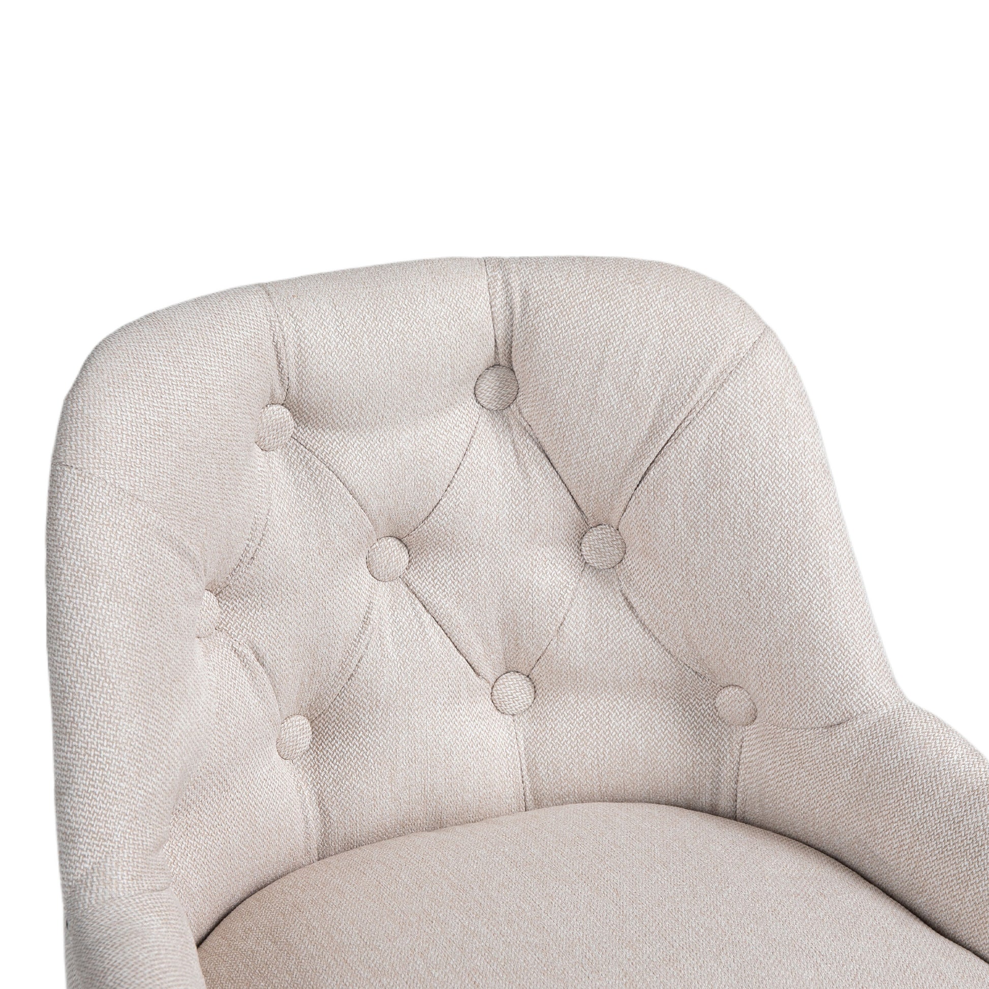 Coolmore Bar Stools Set Of 2 Counter Height Chairs With Footrest For Kitchen, Dining Room And 360 Degree Solid Wood Legs Swivel Bar Stools Set Of 2 Beige Linen Beige Foam Linen