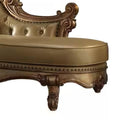Wooden Gracious Chaise With 2 Pillows, Gold Patina & Bone Gold Wood