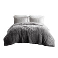 Ombre Shaggy Long Fur Comforter Mini Set Twin Grey Polyester