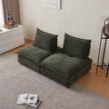 Mid Century Modern 3 Seater Sofa Couch For Living Room Modular Sectional Armless Sofa, Ultra Soft Chenille Fabric, Sturdy Frame, Comfortable And Stylish Furniture Green Foam Chenille 3 Seat