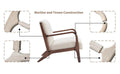 Living Room Accent Arms Bedroom,Office,Apartment, Reading Chair, Single, Linen Fabric White 2 White Wood