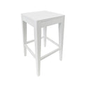 Counter Stool Set Of 2 White Fabric