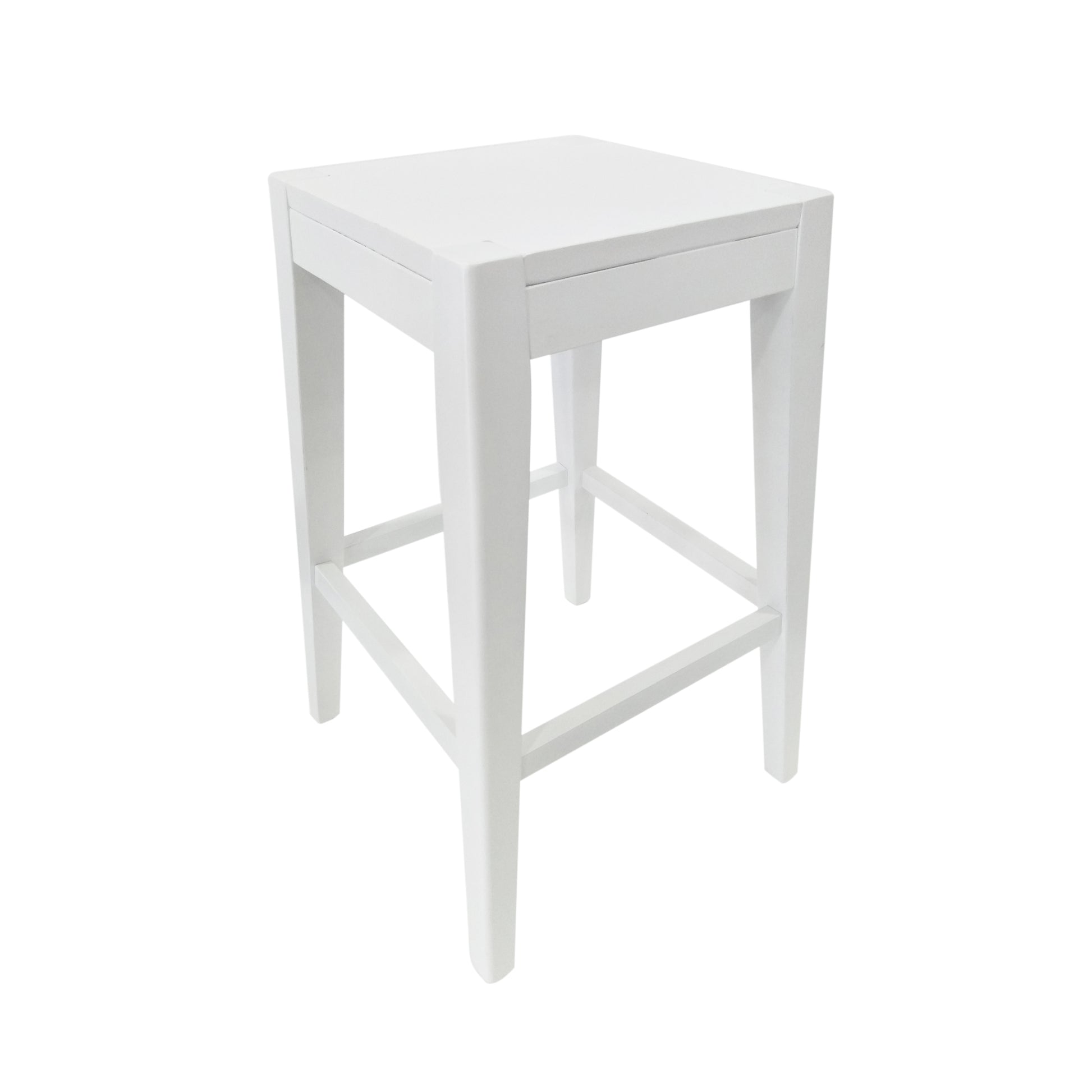 Counter Stool Set Of 2 White Fabric