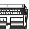 Twin Over Twin & Twin Bunk Beds For 3, Twin Xl Over Twin & Twin Bunk Bed Metal Triple Bunk Bed, Black Black Metal