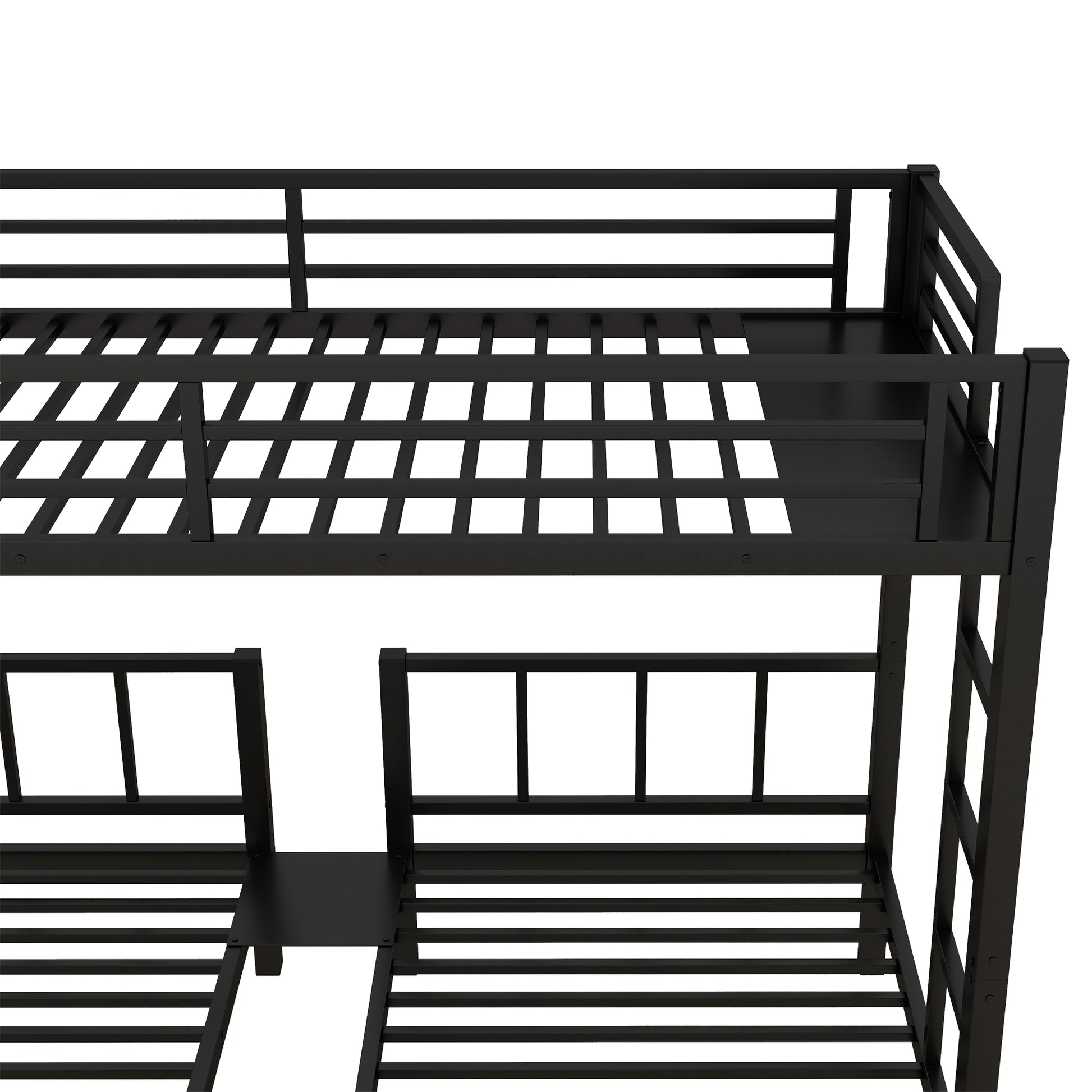 Twin Over Twin & Twin Bunk Beds For 3, Twin Xl Over Twin & Twin Bunk Bed Metal Triple Bunk Bed, Black Black Metal