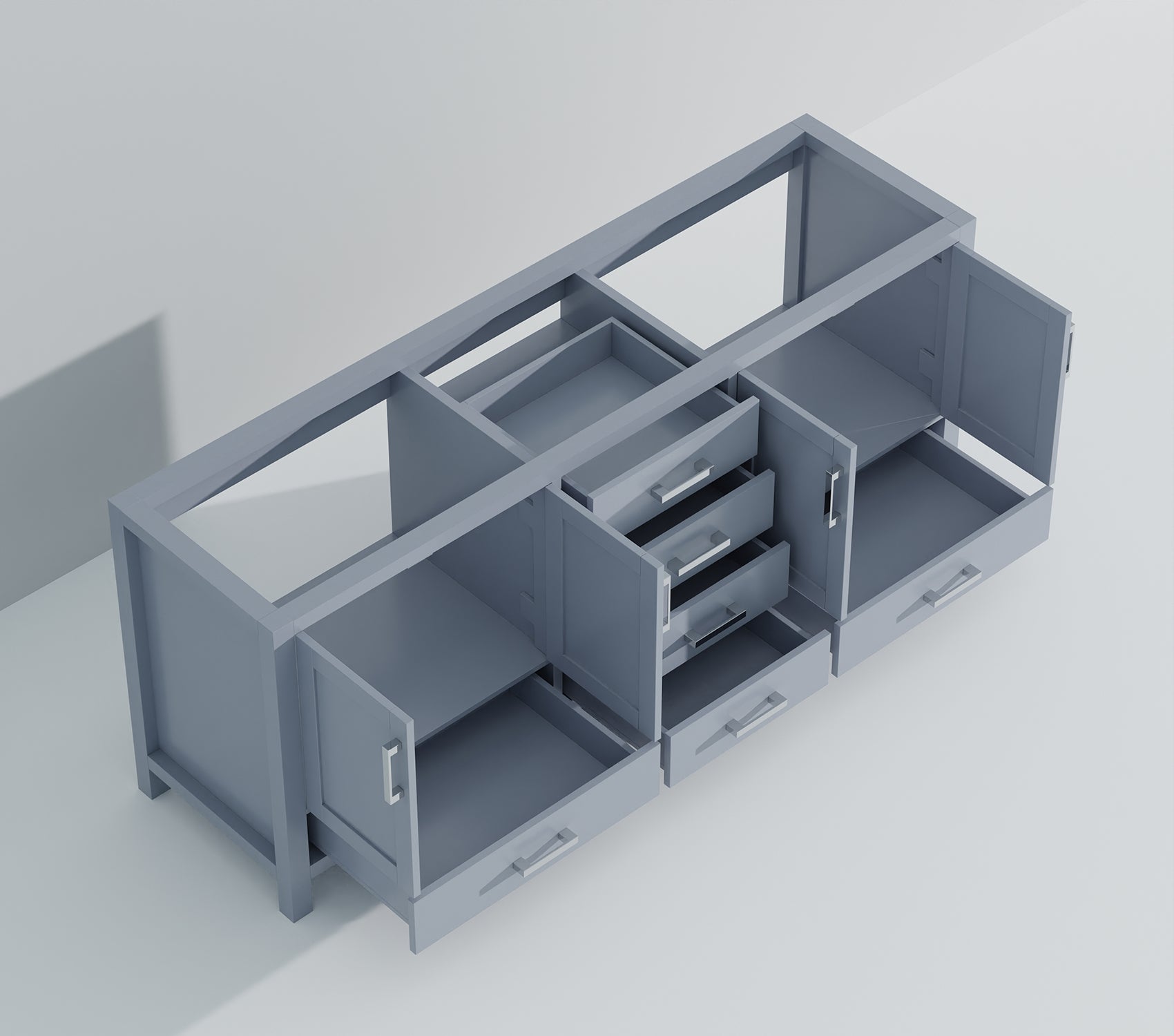 Dark Grey Double Bath Vanity 84 In. W X 22 In. D Dark Grey Plywood Wood
