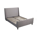 Poplar Wood Queen Size Upholstered Bed In Gray Queen Gray Solid Wood