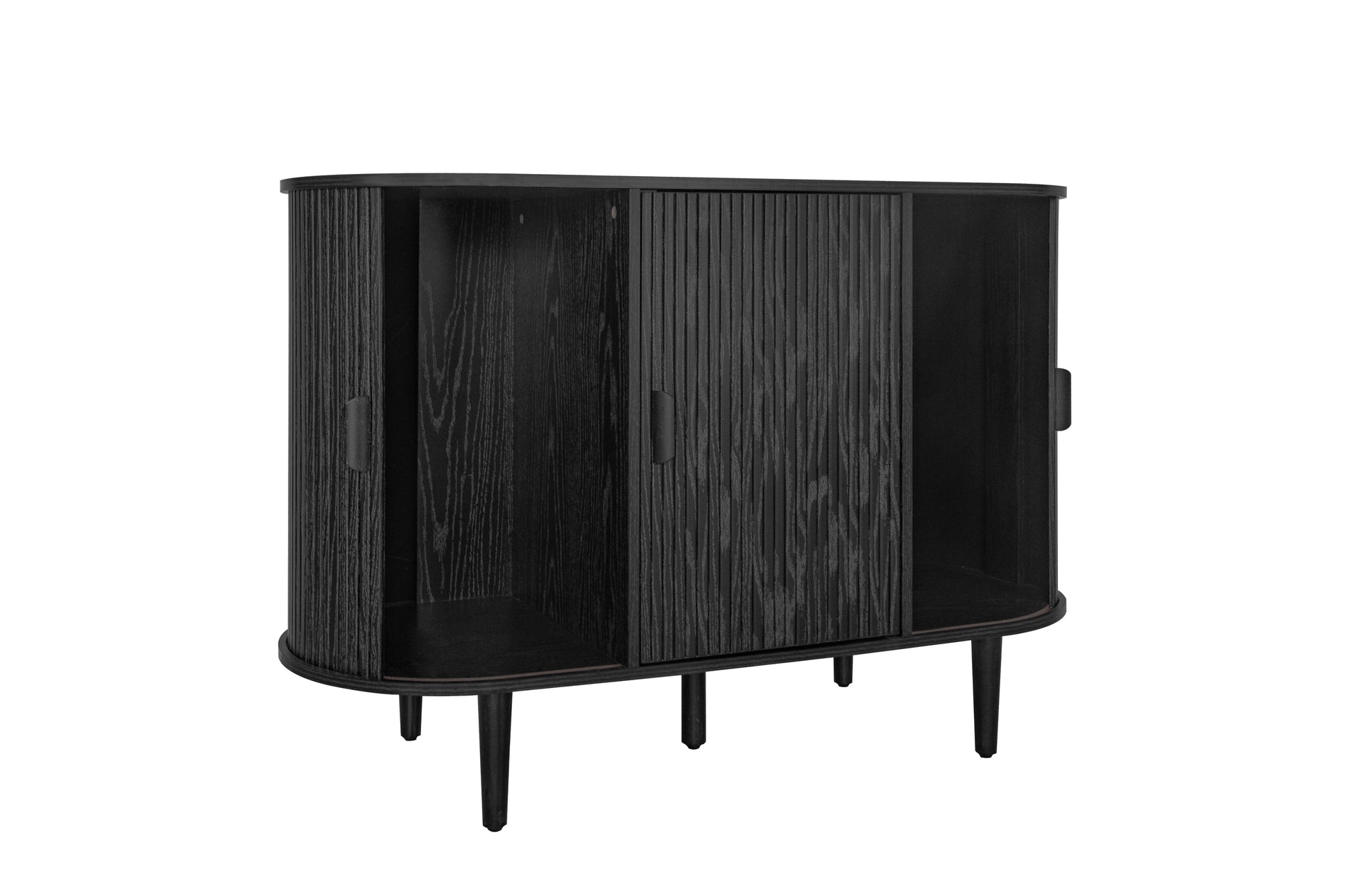 3 Door Buffet Cabinet,Large Storage Accent Cabniet With 3 Door,Sideboard Cabniet For Living Room, Entryway, Hallway, Office Kitchen And Dining Room Black Sliding Doors Modern Mdf