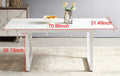 White Color,Square Extendable Dining Table With Metal Leg,Modern Space Saving Kitchen Table For Living Room 70.86