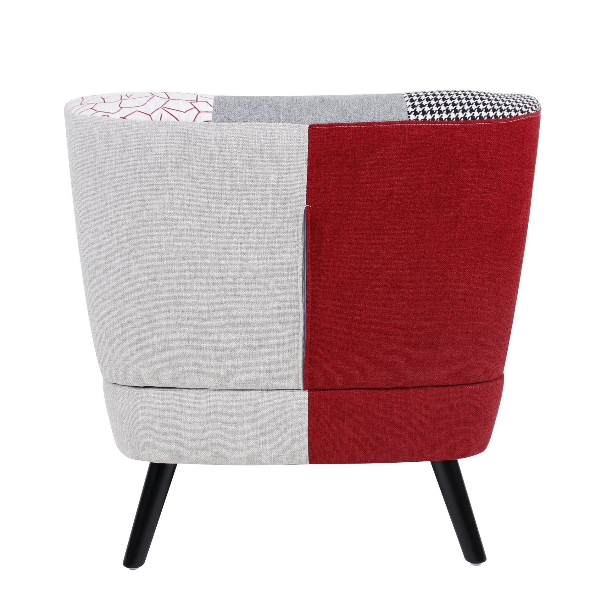 Patchwork Accent Chair, Mid Century Modern Fabric Club Chair For Bedroom Comfy, Colourful Single Sofa Chair For Livingroom, Bedroom, Office, Study And Reading Room Colorful Textile