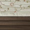 Embroidered 7 Piece Comforter Set Green Queen Queen Green Polyester