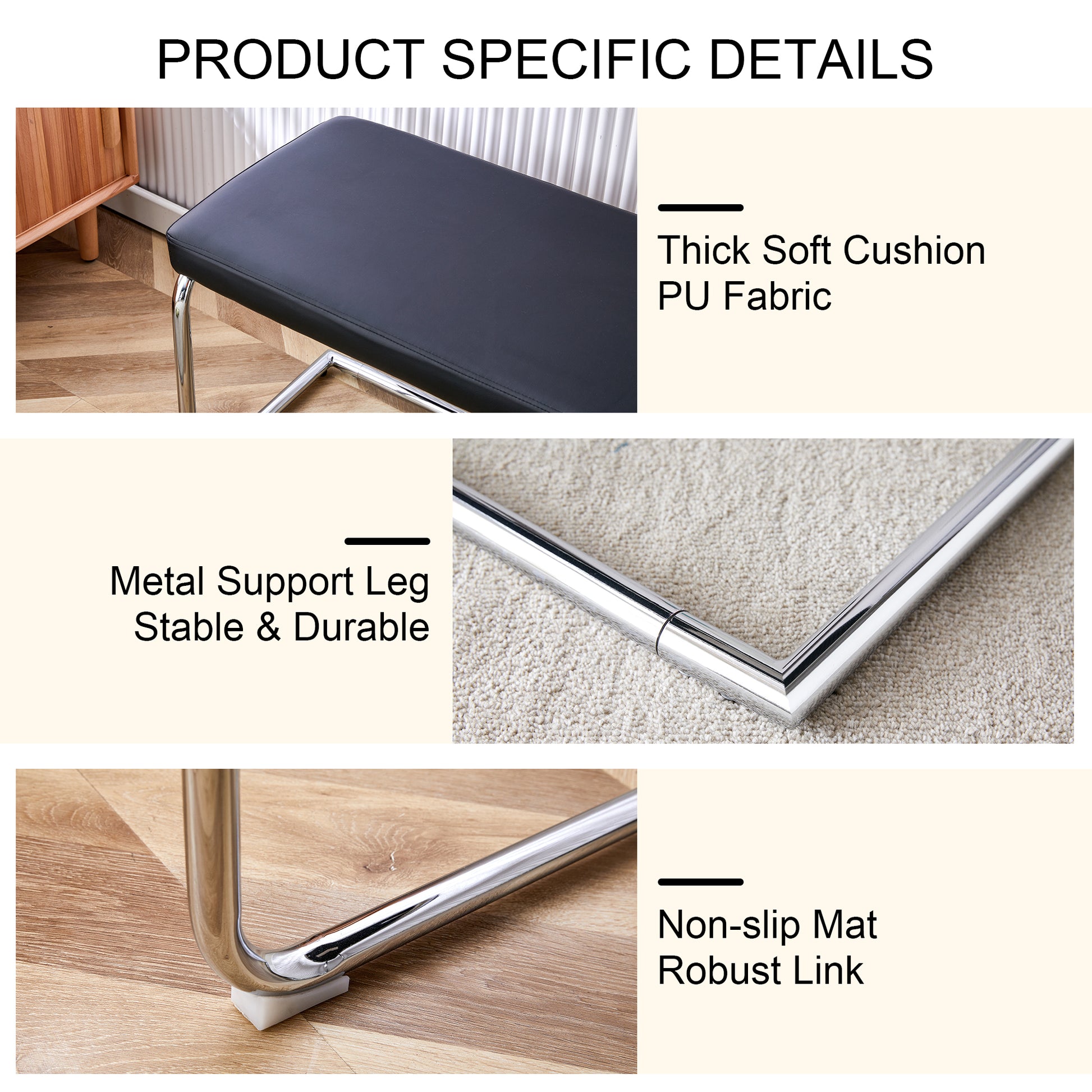 Table And Chair Set, Large Modern Minimalist Rectangular Glass Dining Table Suitable For 6 8 People, Equipped With 0.39 "Tempered Glass Tabletop, Mdf Oc Shaped Bracket, And Metal Base. Black Glass