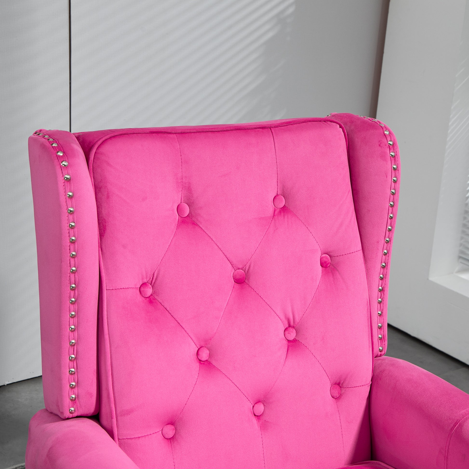 Coolmore Wood Frame Armchair, Modern Accent Chair Lounge Chair With Sturdy Wood Legs For Living Room Bedroom Red Red Primary Living Space Foam Velvet