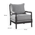 Turned Designing Accent Chair, Gray Gray Fabric