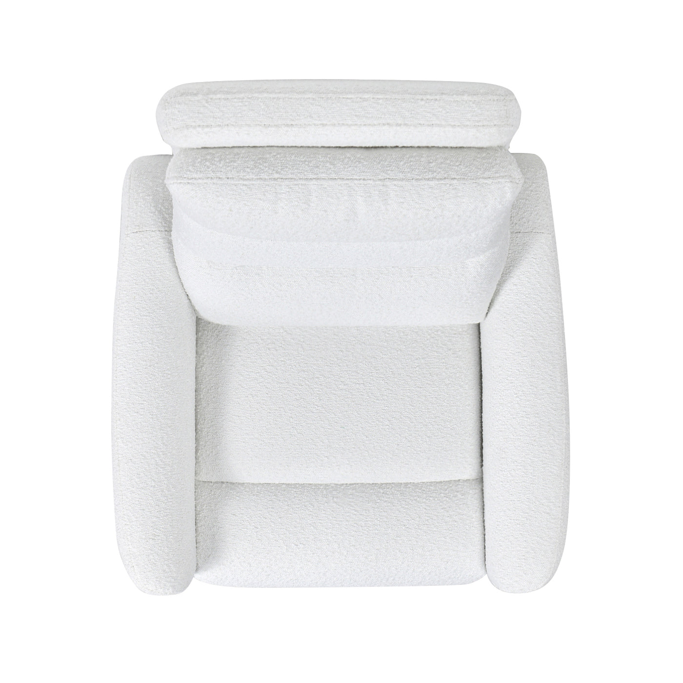 Bloomy 35.5" High Back Power Recliner Motion Chair, Chiffon White Boucle White Foam Boucle