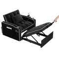Convertible Sleeper Chair Sofa Bed Adjustable Pull Out Sleeper Chair Bed Multi Pockets Folding Sofa Bed For Living Room Bedroom Small Space,3 In 1 Sofa Bed, Black Black Velvet 1 Seat