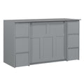 Twin Size Murphy Bed With Drawers, Cabinets And Usb Ports,Gray Twin Gray Mdf Lvl