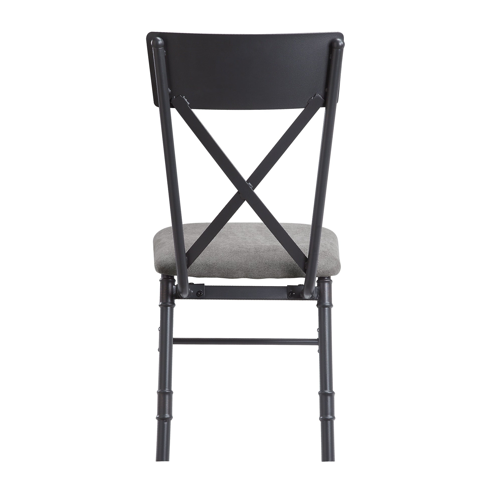 Grey And Sandy Black Side Chair With X Shape Back Set Of 2 Grey Black Primary Living Space Contemporary Fabric Metal
