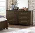 Contemporary Style Bedroom 1Pc Dresser Of 6 Drawers Dark Brown Finish Wooden Furniture Modern Look Dark Brown Bedroom Contemporary,Modern Wood