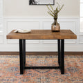 Rustic Metal And Solid Distressed Dining Table Rustic Oak Oak Pine